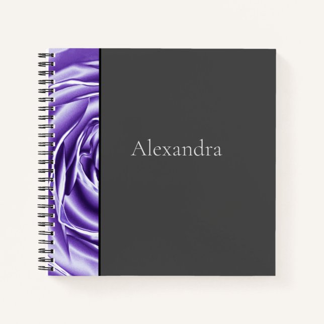 Metallische Lila Rose Spiral Notebook Notizbuch (Vorderseite)