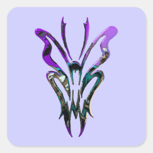Metallische Lila Schmetterlingsfleckenpastel Goth Quadratischer Aufkleber