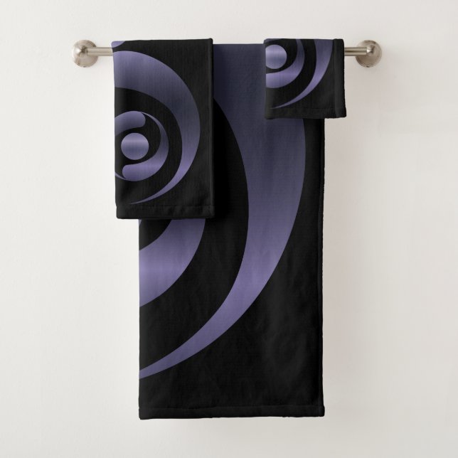 Metallische Lila Symbole Badhandtuch Set (Insitu)