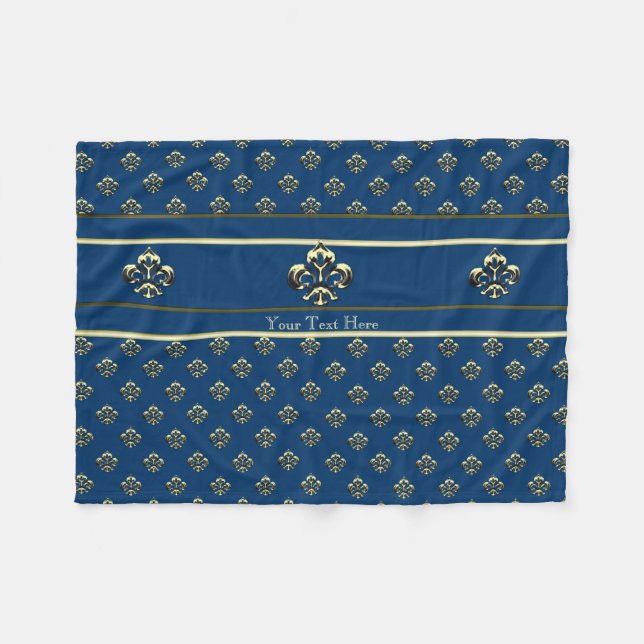 Metallische Lilie (Gold) Fleecedecke (Vorderseite (Horizontal))