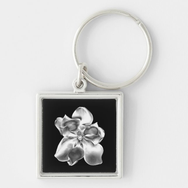 Metallische Magnolia-Blume zu Schlüsselanhänger-Gu Schlüsselanhänger (Vorne)