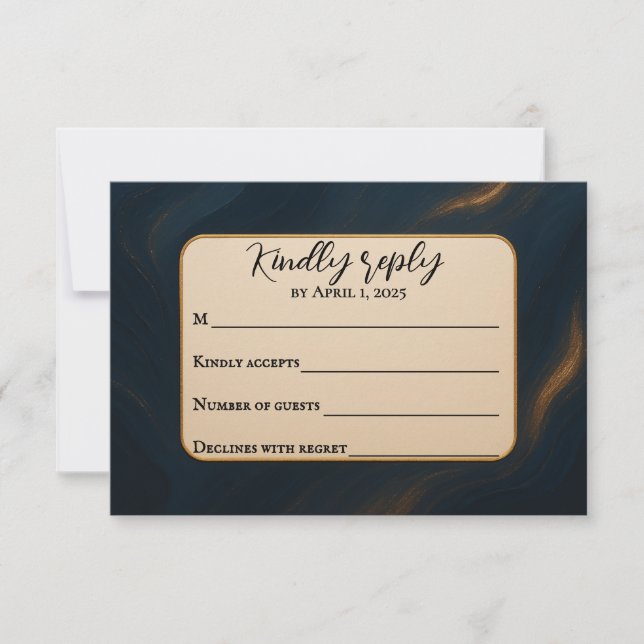 Metallische Maus-Hochzeitkarte RSVP (Vorderseite)