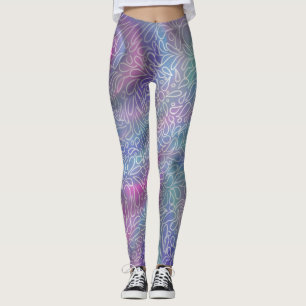 Metallische Meerjungfarben mit abstraktem Pisleys  Leggings