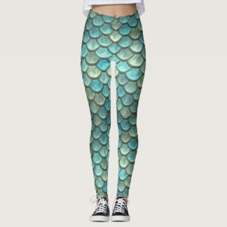 Metallische Meerjungfrau-Leggings Leggings