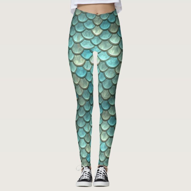 Metallische Meerjungfrau-Leggings Leggings (Vorderseite)
