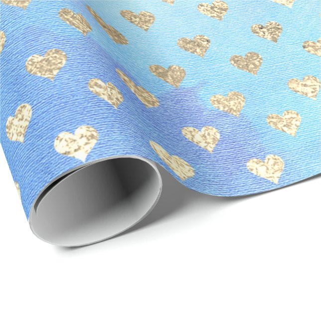 Metallische Minze Aqua Ocean Blue Gold Pink Geschenkpapier (Rolleneckpunkt)