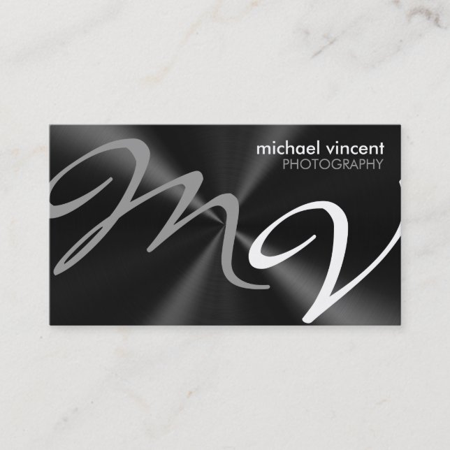 Metallische Monogramm-Fotograf-Visitenkarte Visitenkarte (Vorderseite)