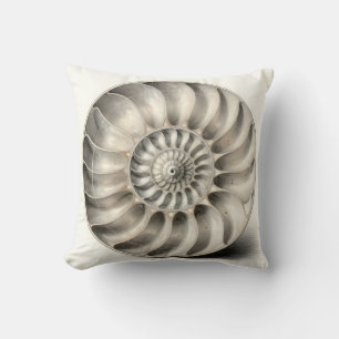 Metallische Nautilus-Schnecken-Spiral-Geometrie Kissen