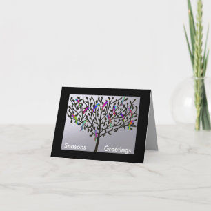 Metallische Parrot Tree Holiday Card Feiertagskarte