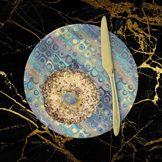 Metallische Pastelleuchten blaues Muster Pappteller (Von Creator hochgeladen)