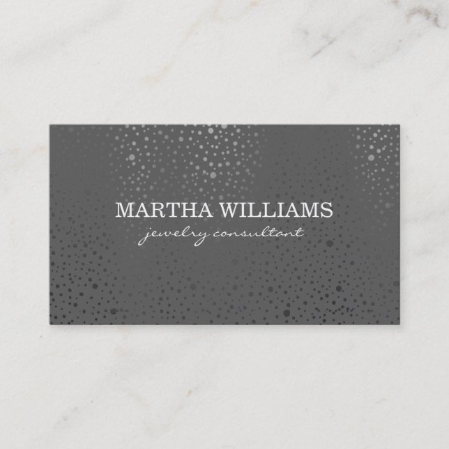 Metallische Punktmuster Grau Visitenkarte (Vorderseite)