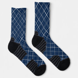 Metallische Rahmen Muster.b D Blau BG Socken