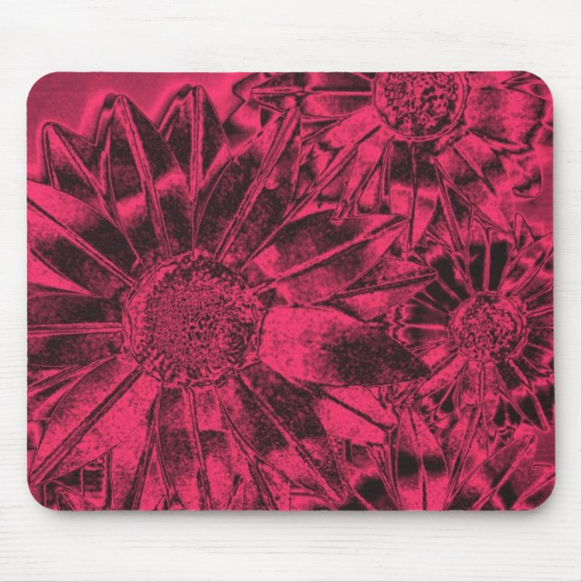 Metallische rosa Sonnenblumen Mousepad (Vorne)