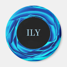 Metallische Rose Blue Magnet