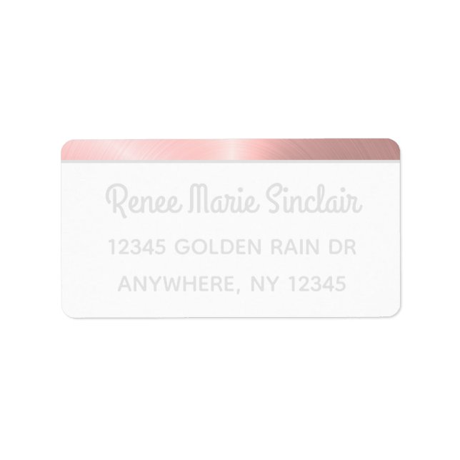 Metallische Rose Gold Adressaufkleber (Vorne)