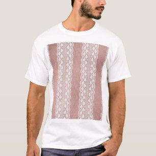 Metallische Rose Gold, cremefarbene Spitzentextur. T-Shirt