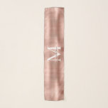 Metallische Rose Gold eleganter Monogramm-Skriptna Schal<br><div class="desc">Metallische Rose Gold Elegantes Monogramm Skript Name Scarf</div>