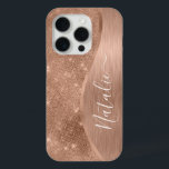 Metallische Rose Gold Glitzer Personalisiert Case-Mate iPhone Hülle<br><div class="desc">Einfach personalisieren Sie diese Rose Gold gebürstetes Metall und glamouröse Imitate Glitzer gemustert Handy Gehäuse mit Ihrem eigenen individuelle Name.</div>