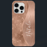 Metallische Rose Gold Glitzer Personalisiert Case-Mate iPhone Hülle<br><div class="desc">Einfach personalisieren Sie diese Rose Gold gebürstetes Metall und glamouröse Imitate Glitzer gemustert Handy Gehäuse mit Ihrem eigenen individuelle Name.</div>