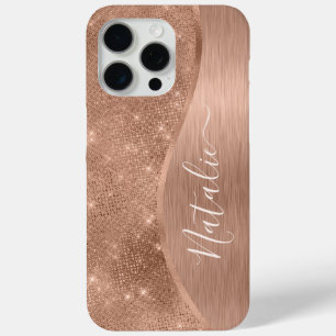 Metallische Rose Gold Glitzer Personalisiert Case-Mate iPhone Hülle