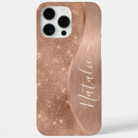 Metallische Rose Gold Glitzer Personalisiert