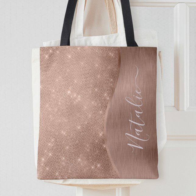 Metallische Rose Gold Glitzer Personalisiert Tasche (Von Creator hochgeladen)