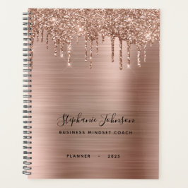 Metallische Rose Gold Glitzer Tropfen Boss Lady An Planer