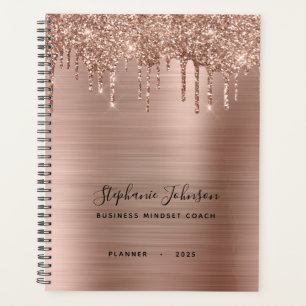 Metallische Rose Gold Glitzer Tropfen Boss Lady An Planer