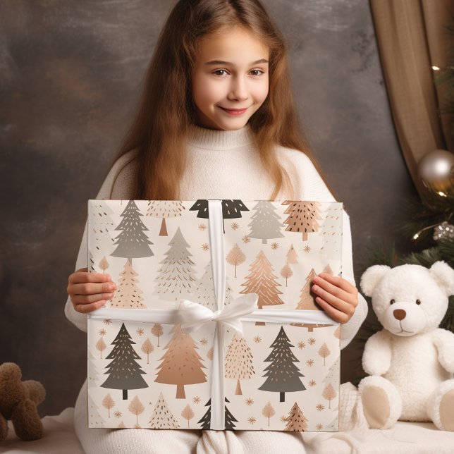 Metallische Rose Gold Pink Silberne Weihnachtsbaum Geschenkpapier Set (Von Creator hochgeladen)