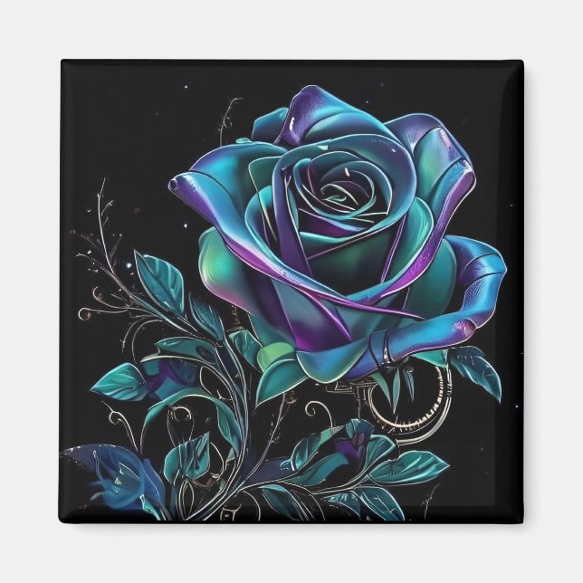 Metallische Rose Magnet (Vorne)
