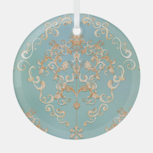 Metallische Rose Quarz: Glossy Texture Ornament Aus Glas
