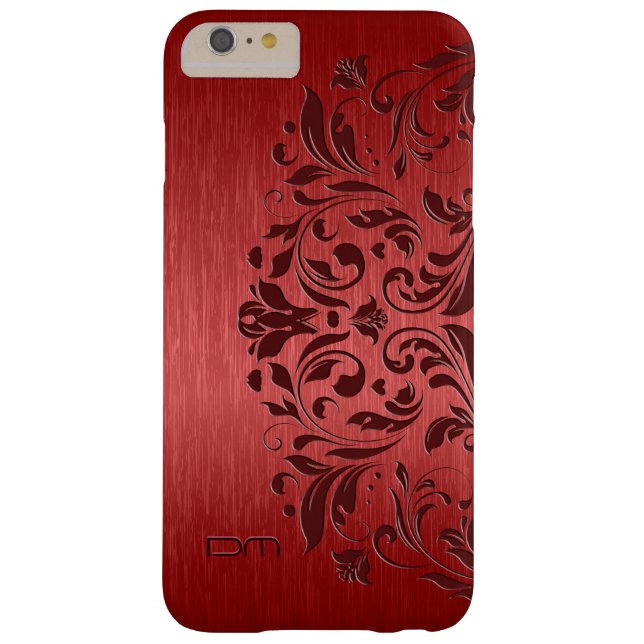 Metallische rote lackierte Aluminium- und Blumenla Case-Mate iPhone Hülle (Rückseite)