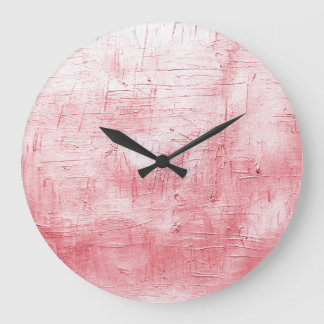 Metallische Rote Leinwand: Pinselstrich Elegance. Große Wanduhr