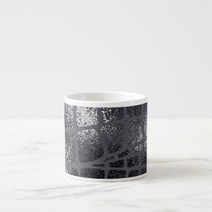 Metallische schwarze Schlangenhaut: Elegante Textu Espressotasse