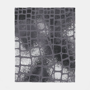 Metallische schwarze Schlangenhaut: Elegante Textu Fleecedecke