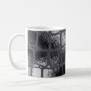 Metallische schwarze Schlangenhaut: Elegante Textu Kaffeetasse