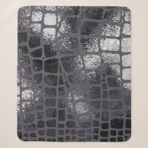 Metallische schwarze Schlangenhaut: Elegante Textu Sherpadecke