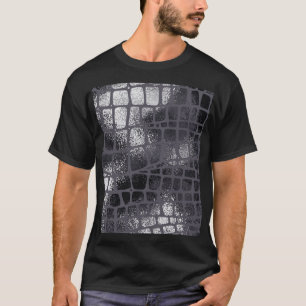 Metallische schwarze Schlangenhaut: Elegante Textu T-Shirt