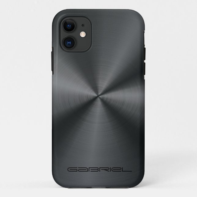 Metallische schwarze Töne aus rostfreiem Stahl Case-Mate iPhone Hülle (Rückseite)