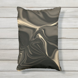 Metallische Sepia-Krümmungen über dunklem Hintergr Kissen Für Draußen