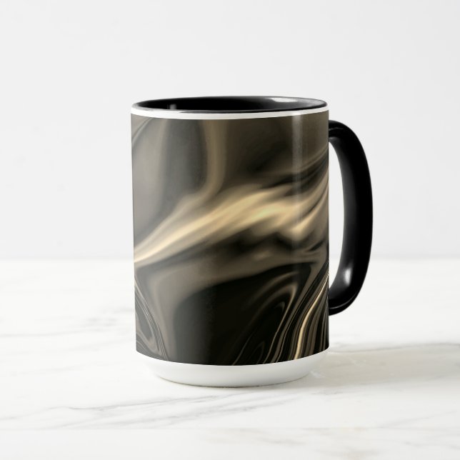 Metallische Sepia-Krümmungen über dunklem Hintergr Tasse (VorderseiteRechts)