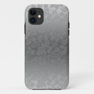 Metallische silbergraue monochromatische Floral Da Case-Mate iPhone Hülle