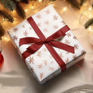 Metallische Sterne - Kupfer Geschenkpapier Set