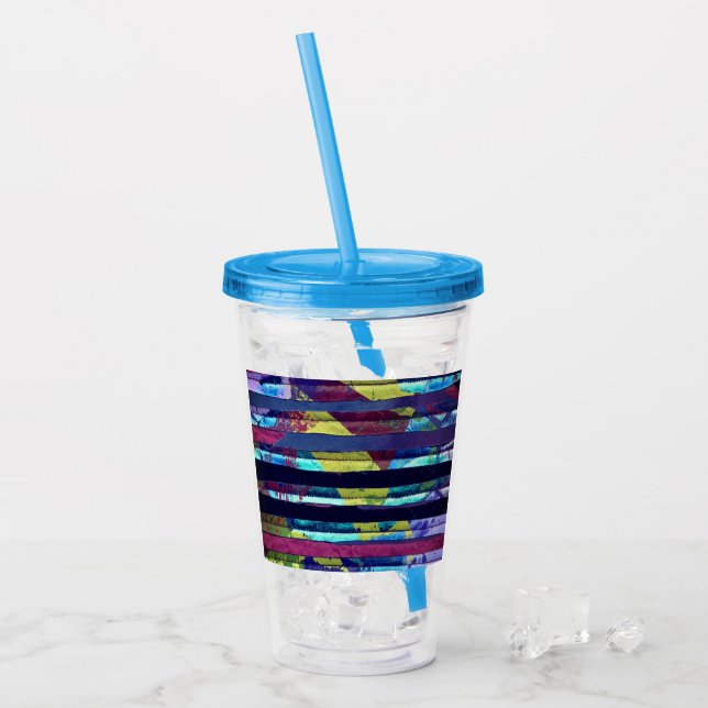 Metallische Streifen Acryltrinkbecher (Vorderseite Ice)