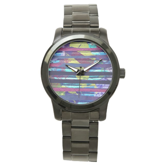 Metallische Streifen Armbanduhr (Vorderseite)