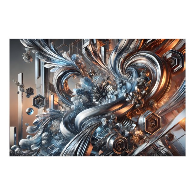 Metallische Strömungen Fotodruck (Vorne)