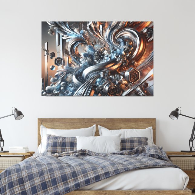 Metallische Strömungen Leinwanddruck (Insitu (Schlafzimmer))
