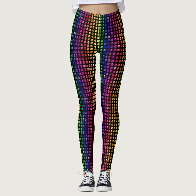 Metallische Studs Musterfarben Leggings (Vorderseite)