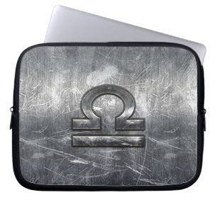 Metallische Style Libra Zodiac-Zeichen Laptopschutzhülle