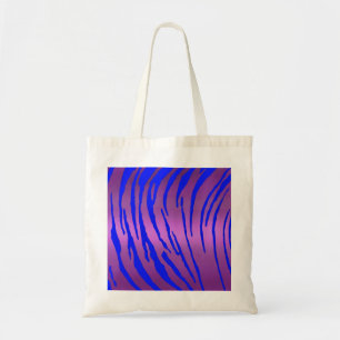 Metallische Tiger Streifen Rosa Blau Tragetasche